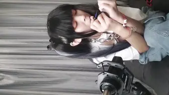 极品萝莉小骚女一手一屌，黑丝高跟被双屌爆插